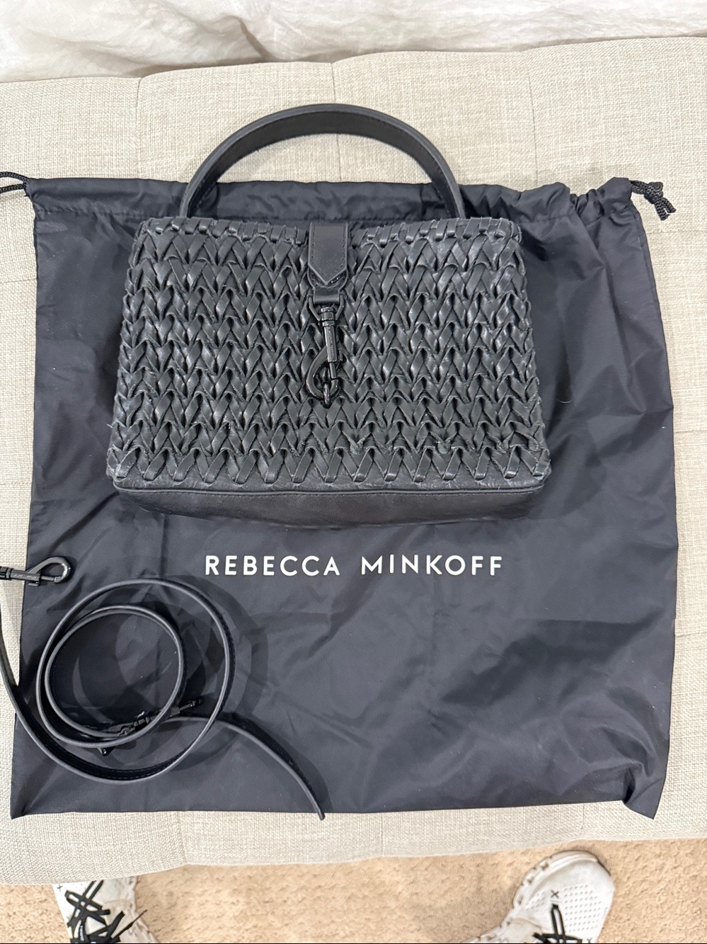 Rebecca minkoff “Megan” woven top handle  hand bag purse